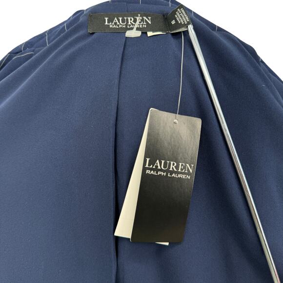 Lauren Ralph Lauren Women's Pinstriped Stretch Wool Blazer SZ 12 Career Navy NEW - Picture 10 of 13